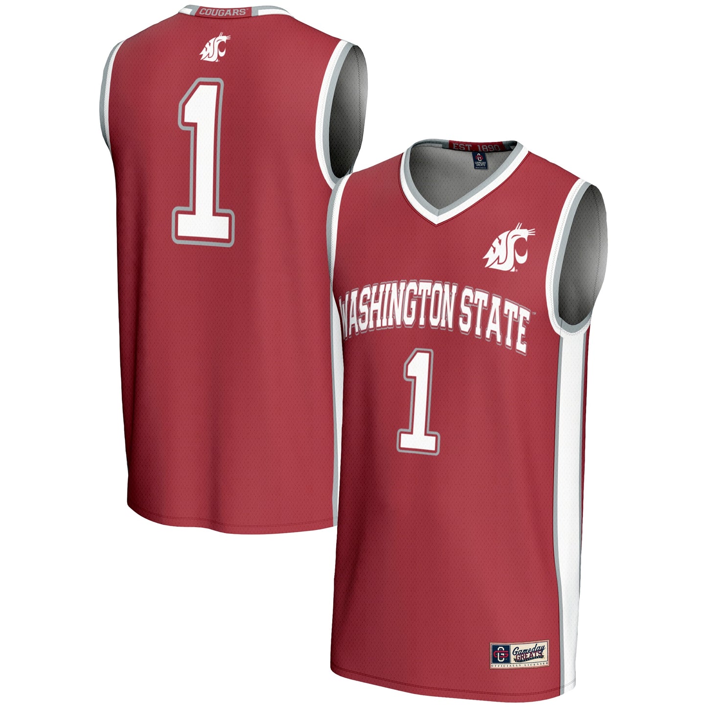 #1  Washington State Cougars GameDay Greats  Lightweight Basketball Jersey - White
