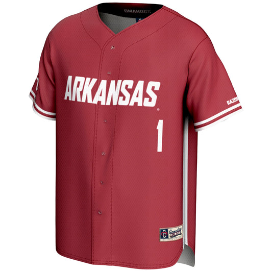 #1 Arkansas Razorbacks GameDay Greats Youth Lightweight Baseball Jersey - Cardinal