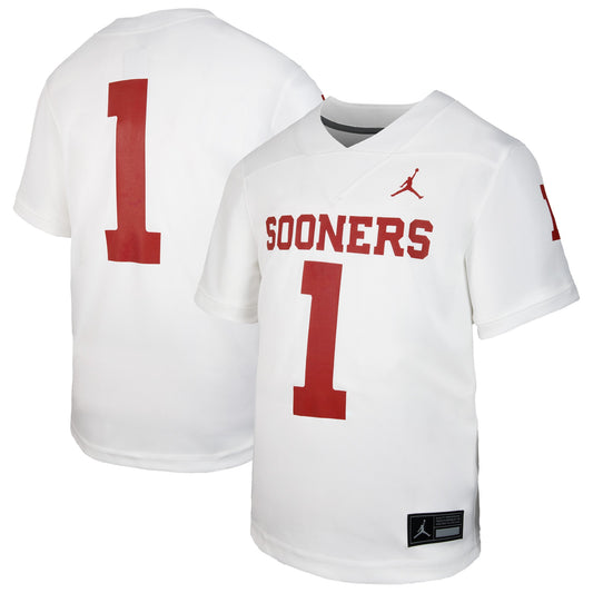 #1 Oklahoma Sooners Jordan Brand Youth Football Game Jersey - Anthracite