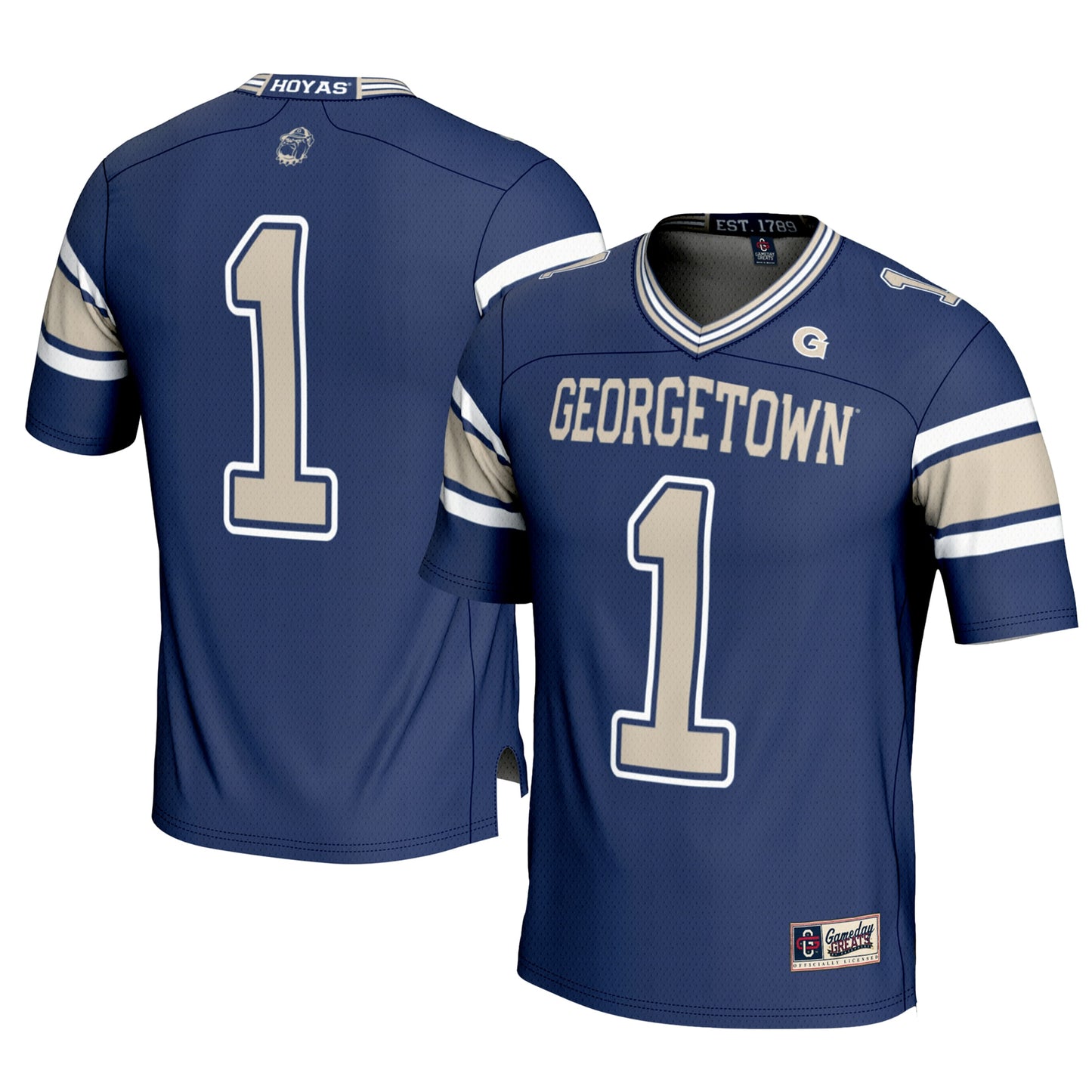 #1 Georgetown Hoyas GameDay Greats Football Jersey - White