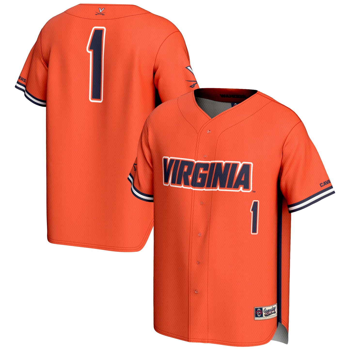 #1 Virginia Cavaliers GameDay Greats Lightweight Baseball Jersey - Navy