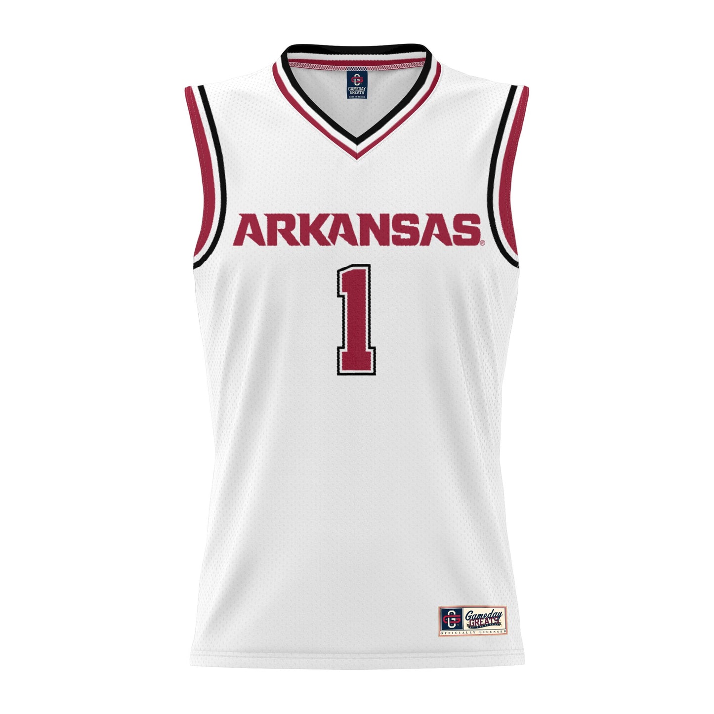 #1 Arkansas Razorbacks GameDay Greats Lightweight Basketball Jersey - White