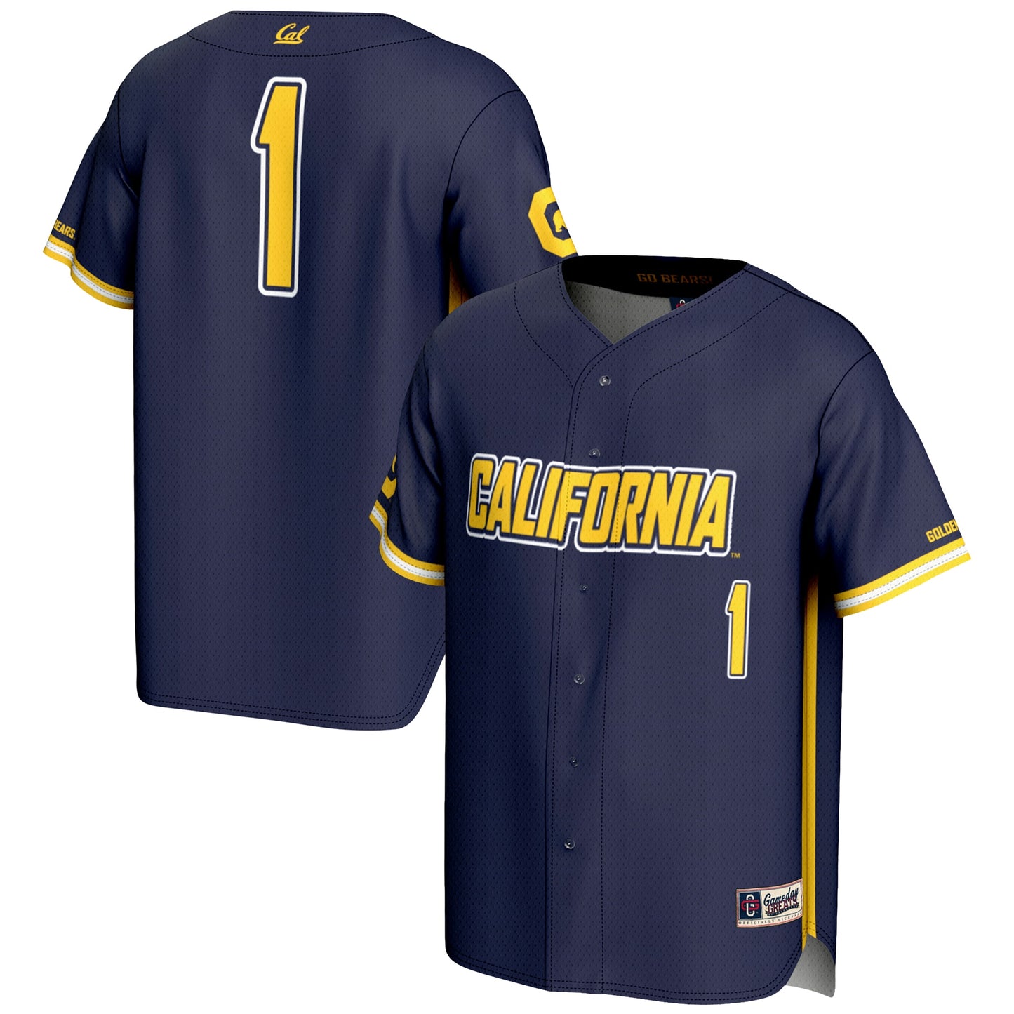#1 Cal Bears GameDay Greats Lightweight Baseball Jersey - White