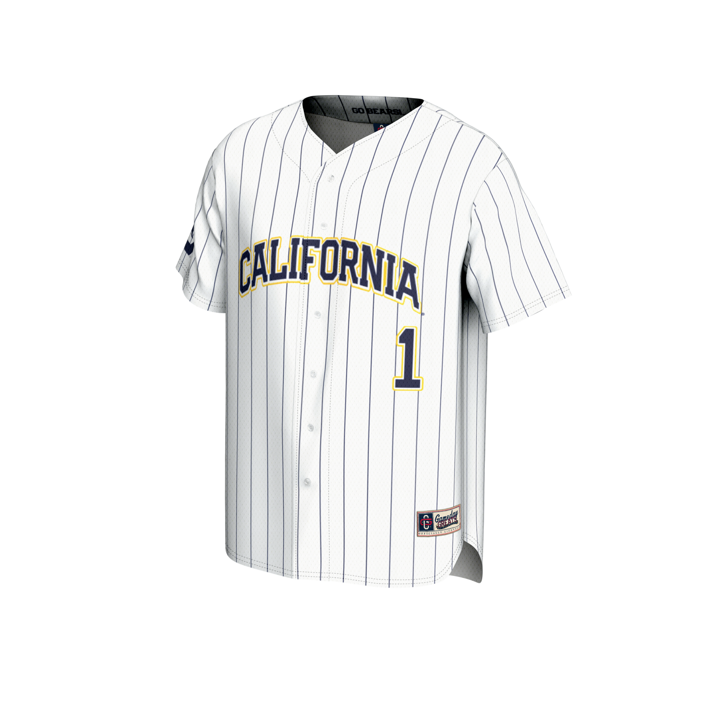 #1 Cal Bears GameDay Greats Youth Lightweight Baseball Fashion Jersey - White