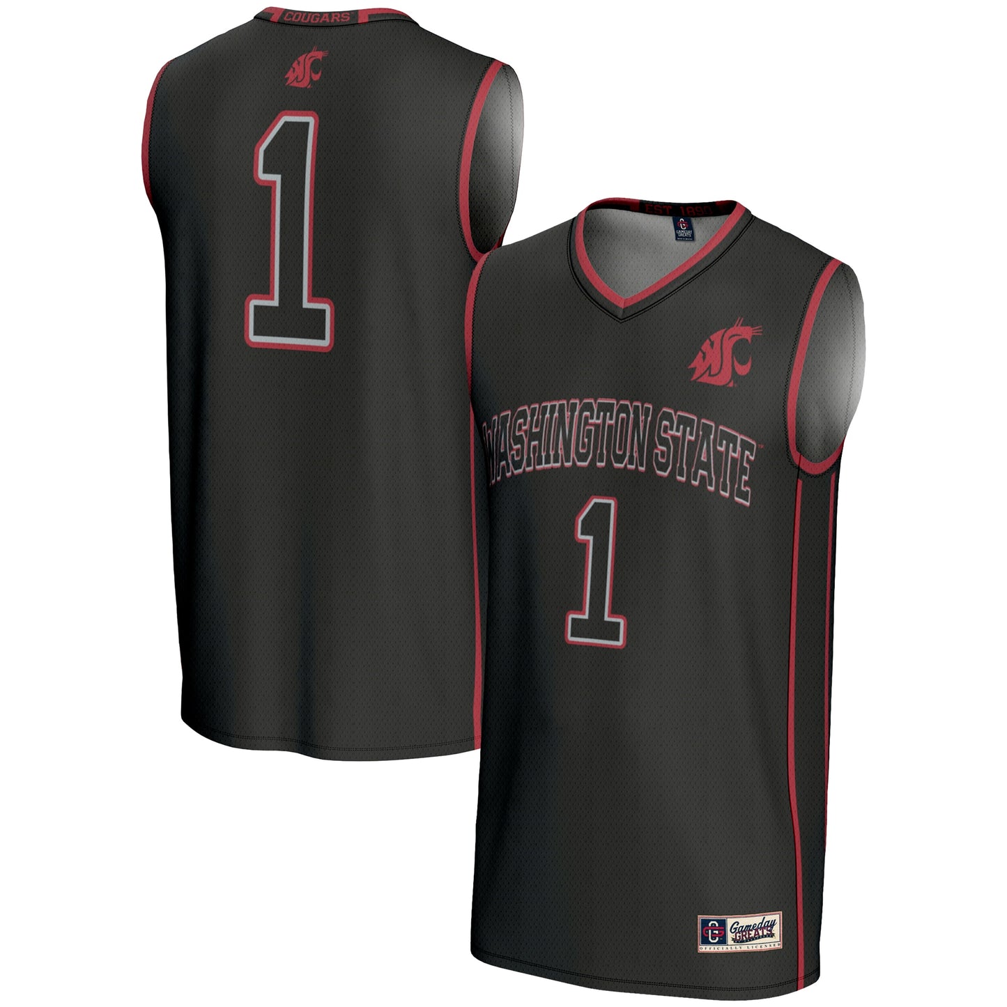#1  Washington State Cougars GameDay Greats  Lightweight Basketball Jersey - White