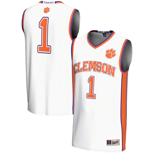 #1  Clemson Tigers GameDay Greats  Lightweight Basketball Jersey - White