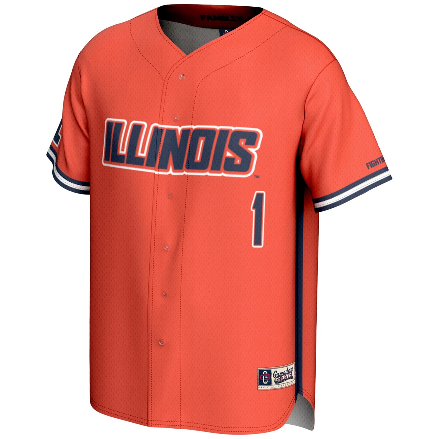 #1 Illinois Fighting Illini GameDay Greats Lightweight Baseball Jersey - Navy