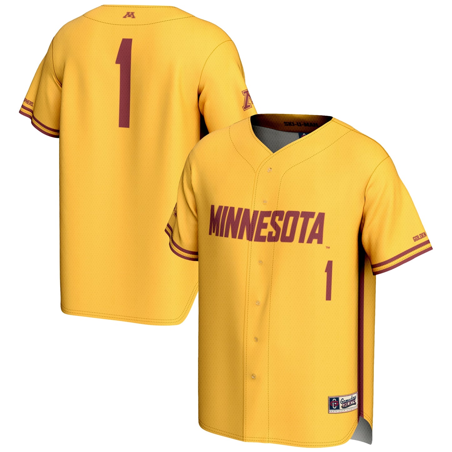 #1 Minnesota Golden Gophers GameDay Greats Youth Lightweight Baseball Jersey - Maroon