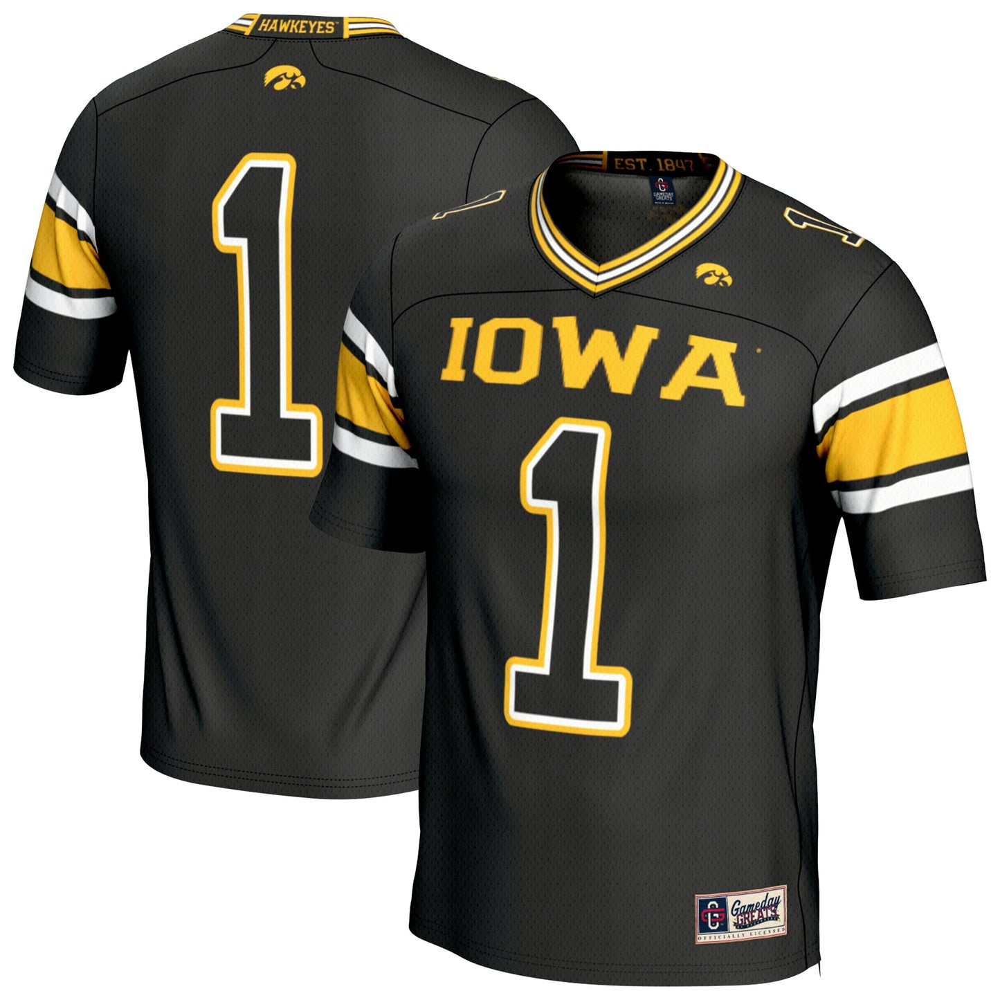 Iowa Hawkeyes GameDay Greats Youth Lightweight Collegiate Football Fashion Jersey - Black