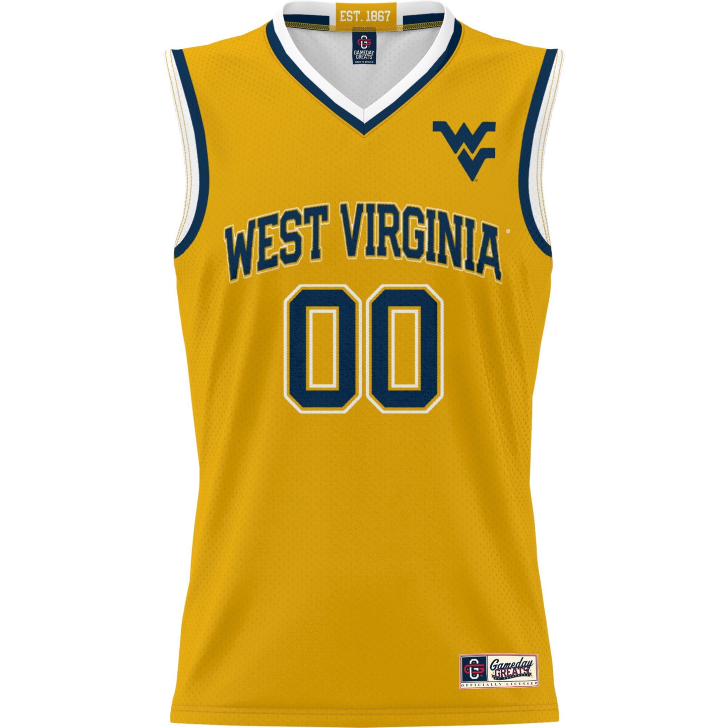 West Virginia Mountaineers GameDay Greats Unisex  Lightweight NIL Pick-A-Player Women's Basketball Jersey - Gold