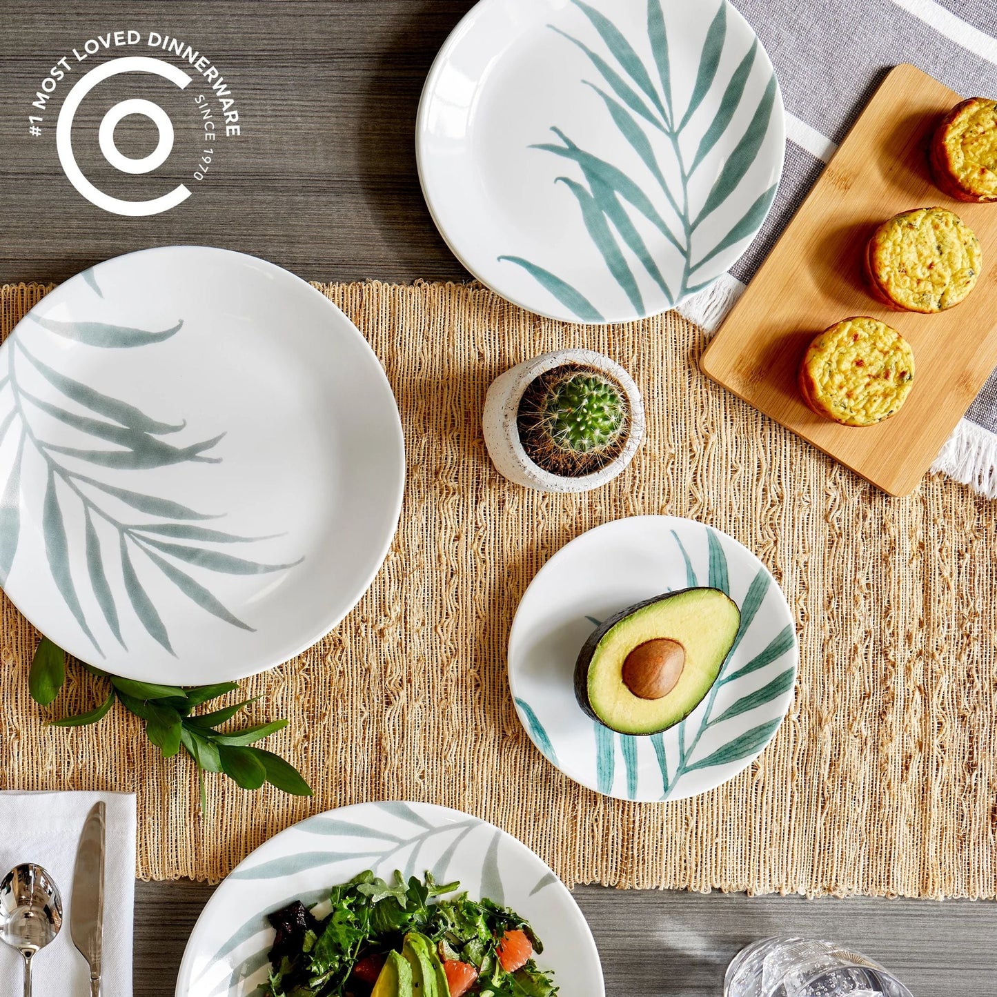 Corelle® Solar Print 18-piece Dinnerware Set, Service for 6