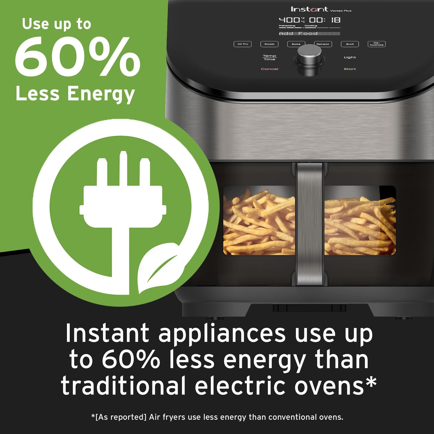 Instant Pot® Vortex® Plus 6QT Stainless Steel Air Fryer with ClearCook and OdorErase