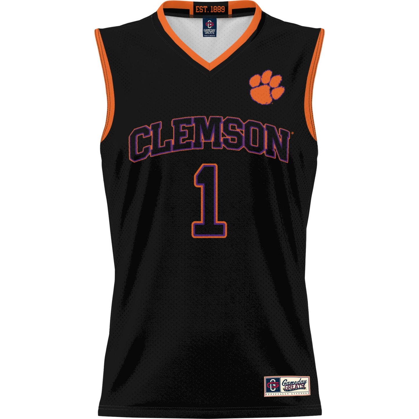 #1 Clemson Tigers GameDay Greats Youth Lightweight Basketball Jersey - Black