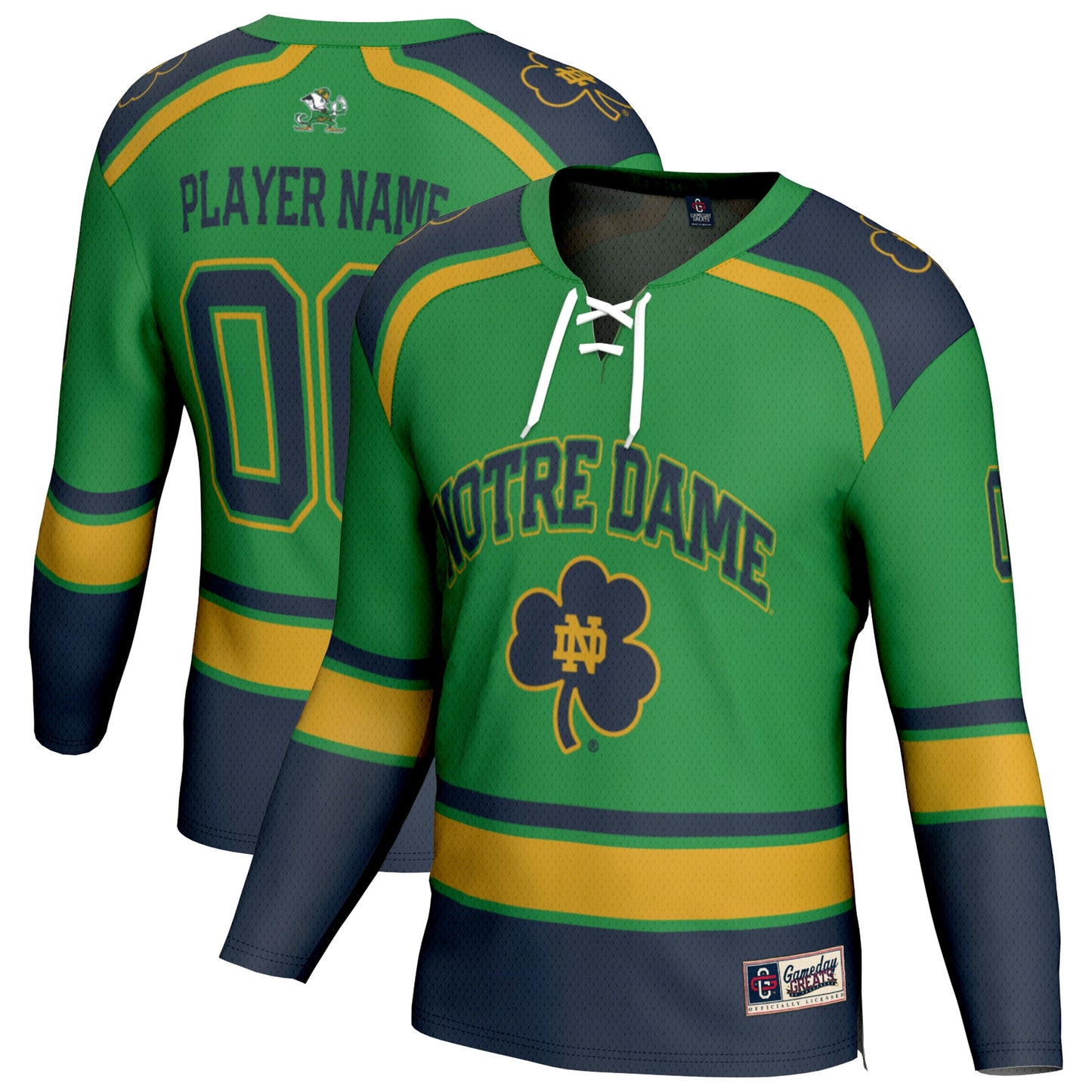Notre Dame Fighting Irish GameDay Greats Youth Lightweight Hockey NIL Pick-a-Player Fashion Jersey - White