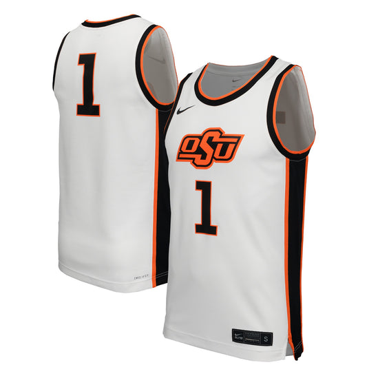 #1 Oklahoma State Cowboys Nike  Replica Basketball Jersey - White