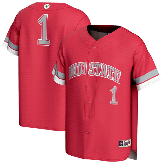 #1 Ohio State Buckeyes GameDay Greats Youth Lightweight Collegiate Baseball Fashion Jersey - Scarlet