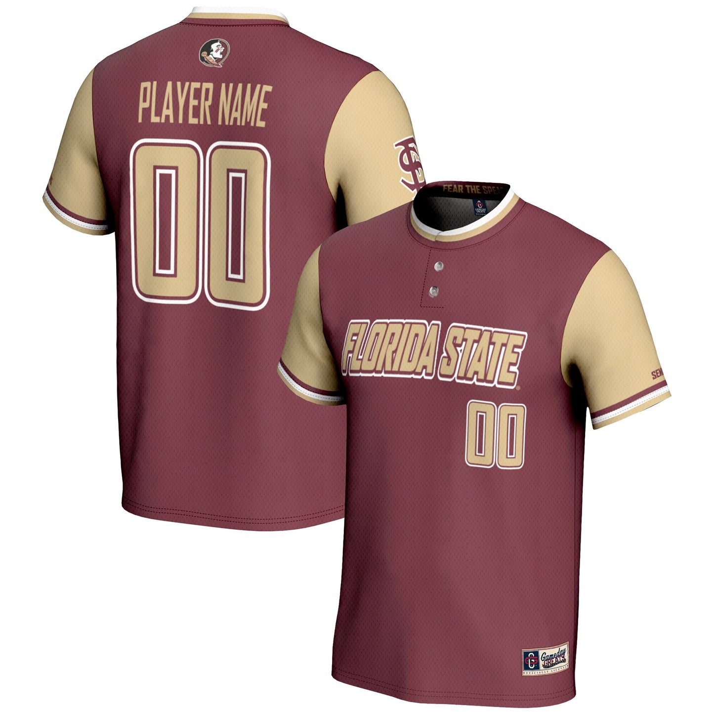 Florida State Seminoles GameDay Greats Youth  NIL Pick-A-Player Lightweight Softball Jersey – Garnet