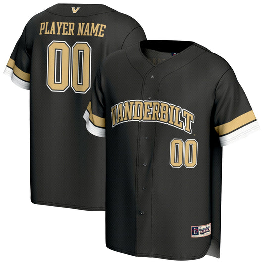 Vanderbilt Commodores GameDay Greats Unisex NIL Pick-A-Player Lightweight Baseball Jersey - Black