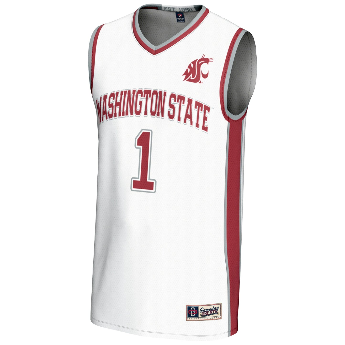 #1  Washington State Cougars GameDay Greats  Lightweight Basketball Jersey - White