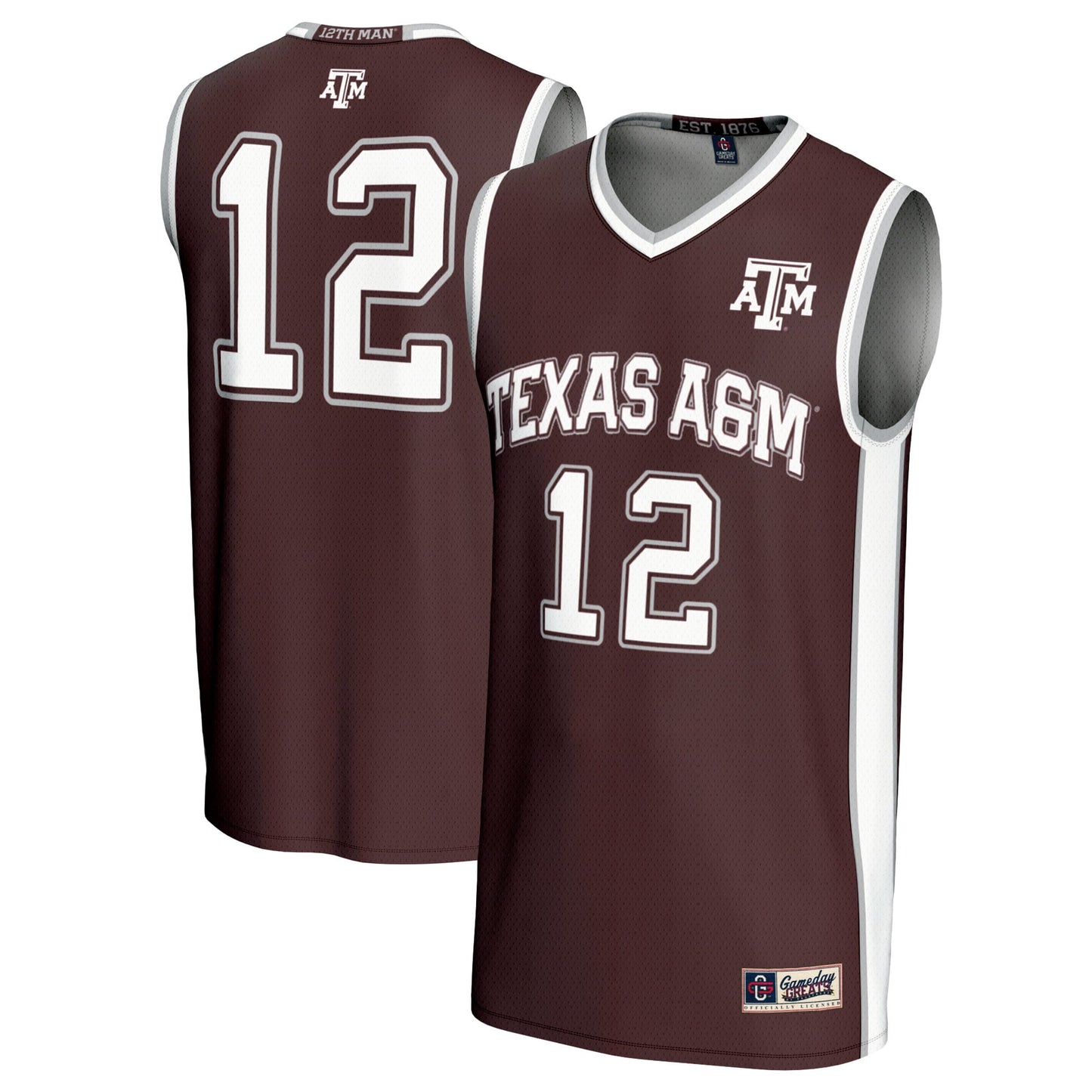 #12 Texas A&M Aggies GameDay Greats Unisex Basketball Lightweight Fashion Jersey - Black