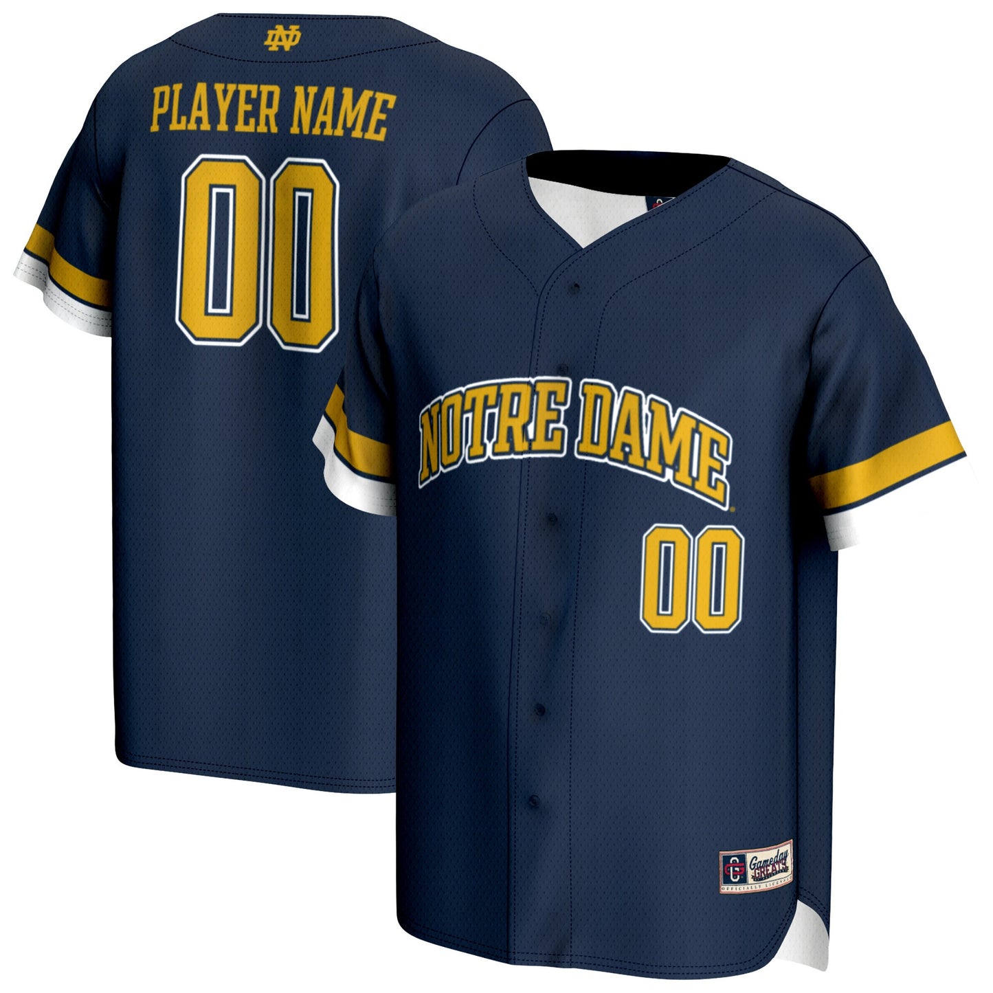 Notre Dame Fighting Irish GameDay Greats Youth NIL Pick-A-Player Lightweight Baseball Jersey - Navy