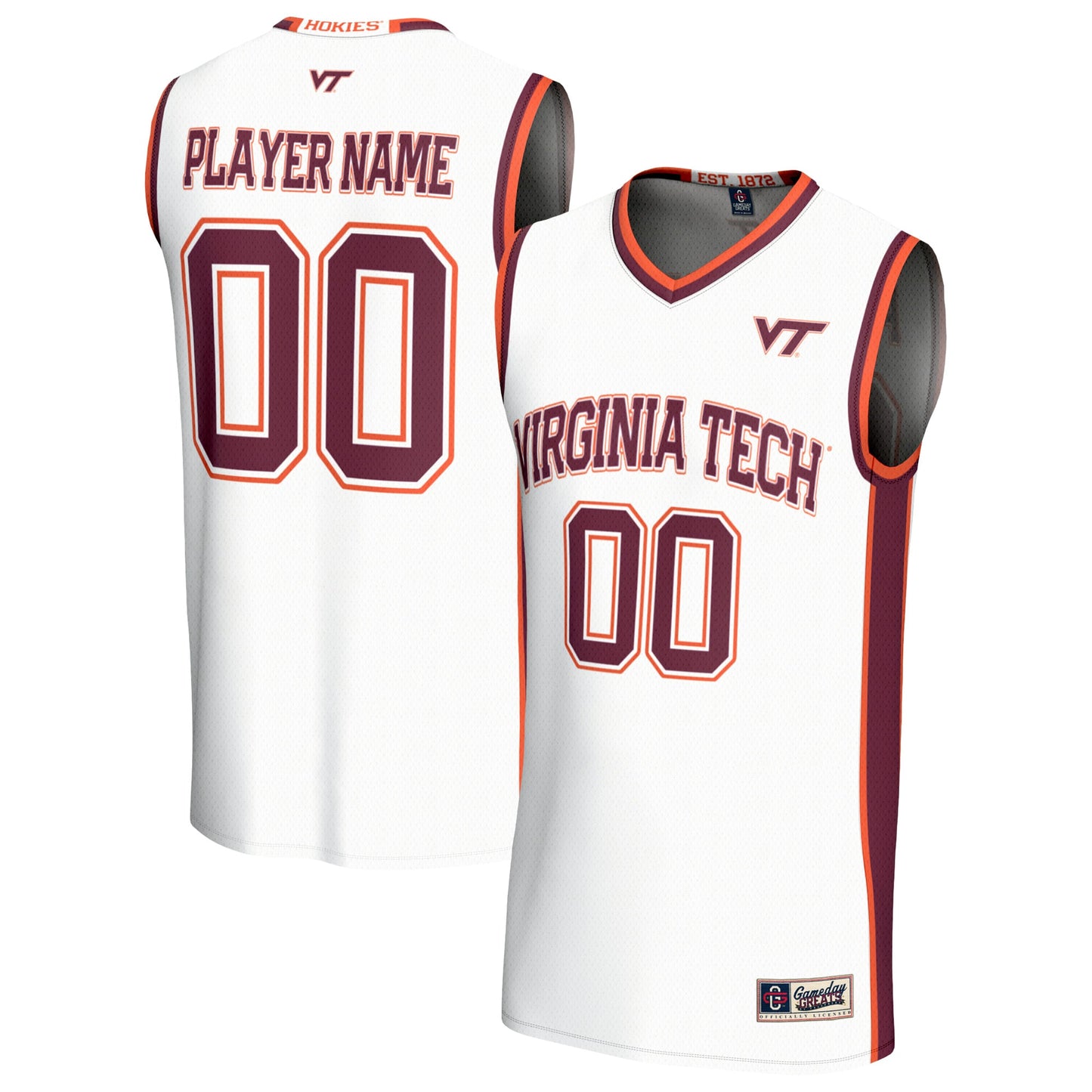 Virginia Tech Hokies GameDay Greats Youth Lightweight Collegiate Men's Basketball NIL Pick-A-Player Fashion Jersey - White