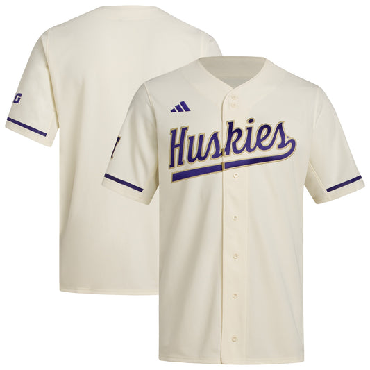 Washington Huskies adidas Replica Baseball Jersey - Cream