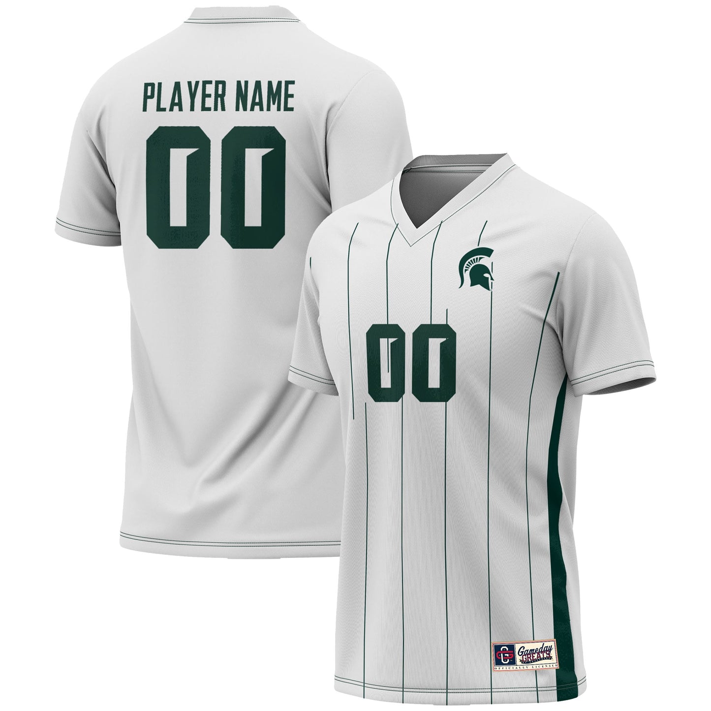 Michigan State Spartans GameDay Greats Unisex NIL Pick-A-Player Lightweight Women's Soccer Jersey - White
