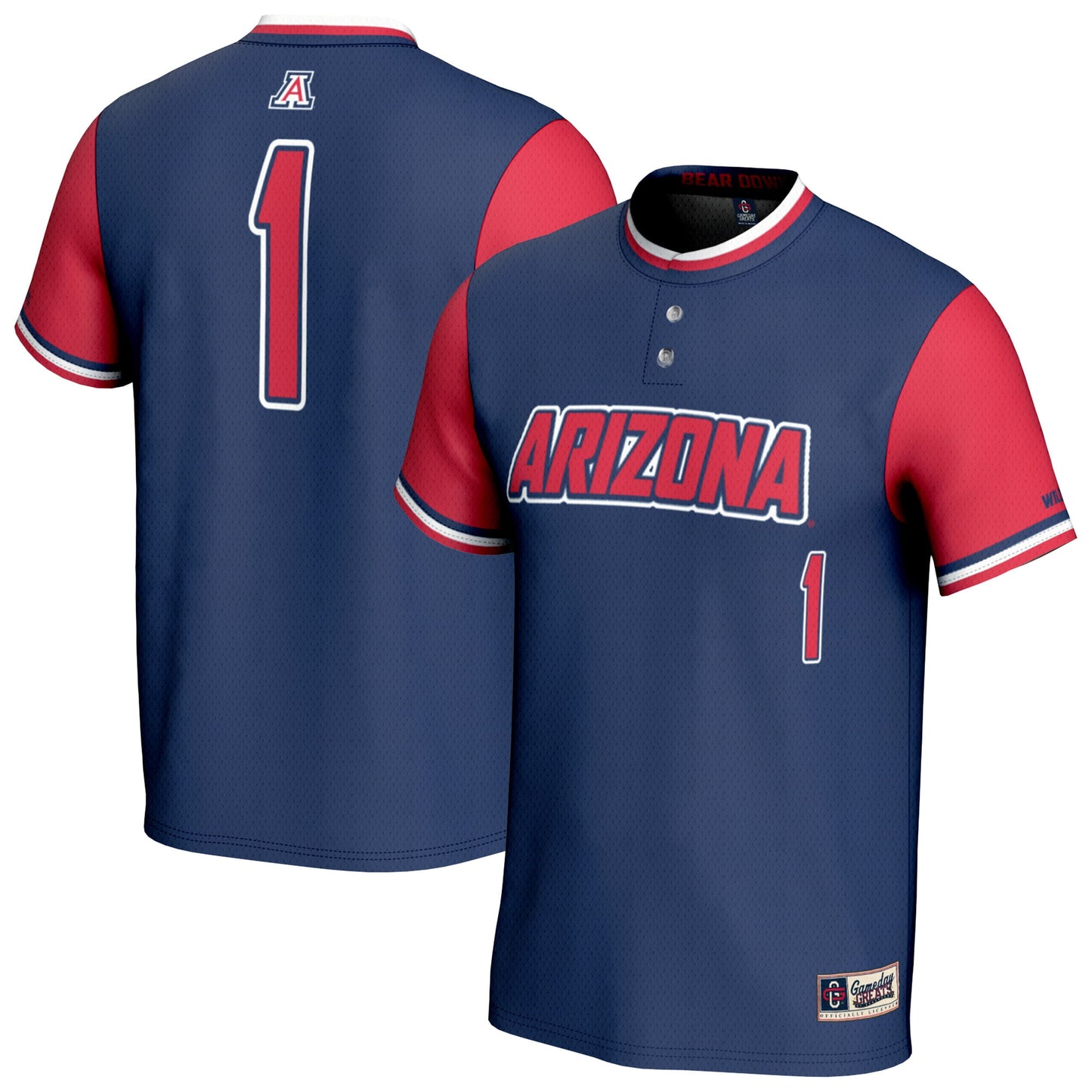 Arizona Wildcats GameDay Greats Unisex Lightweight Softball Fashion Jersey - Red