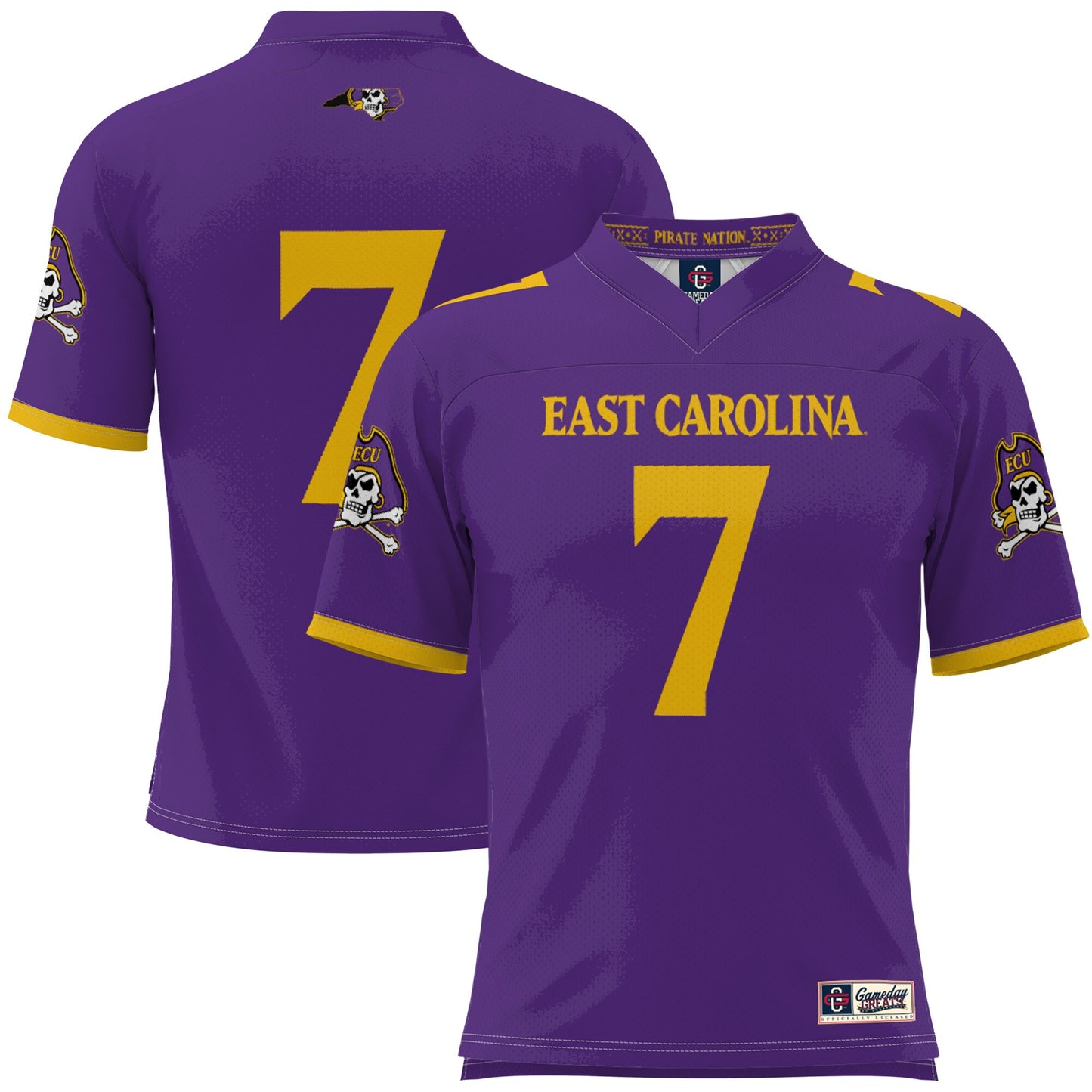 #1 ECU Pirates GameDay Greats Youth Football Jersey - Purple