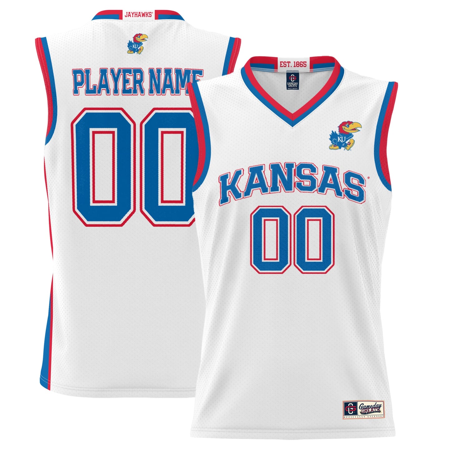 Kansas Jayhawks GameDay Greats  Lightweight NIL Pick-A-Player Men's Basketball Jersey - White