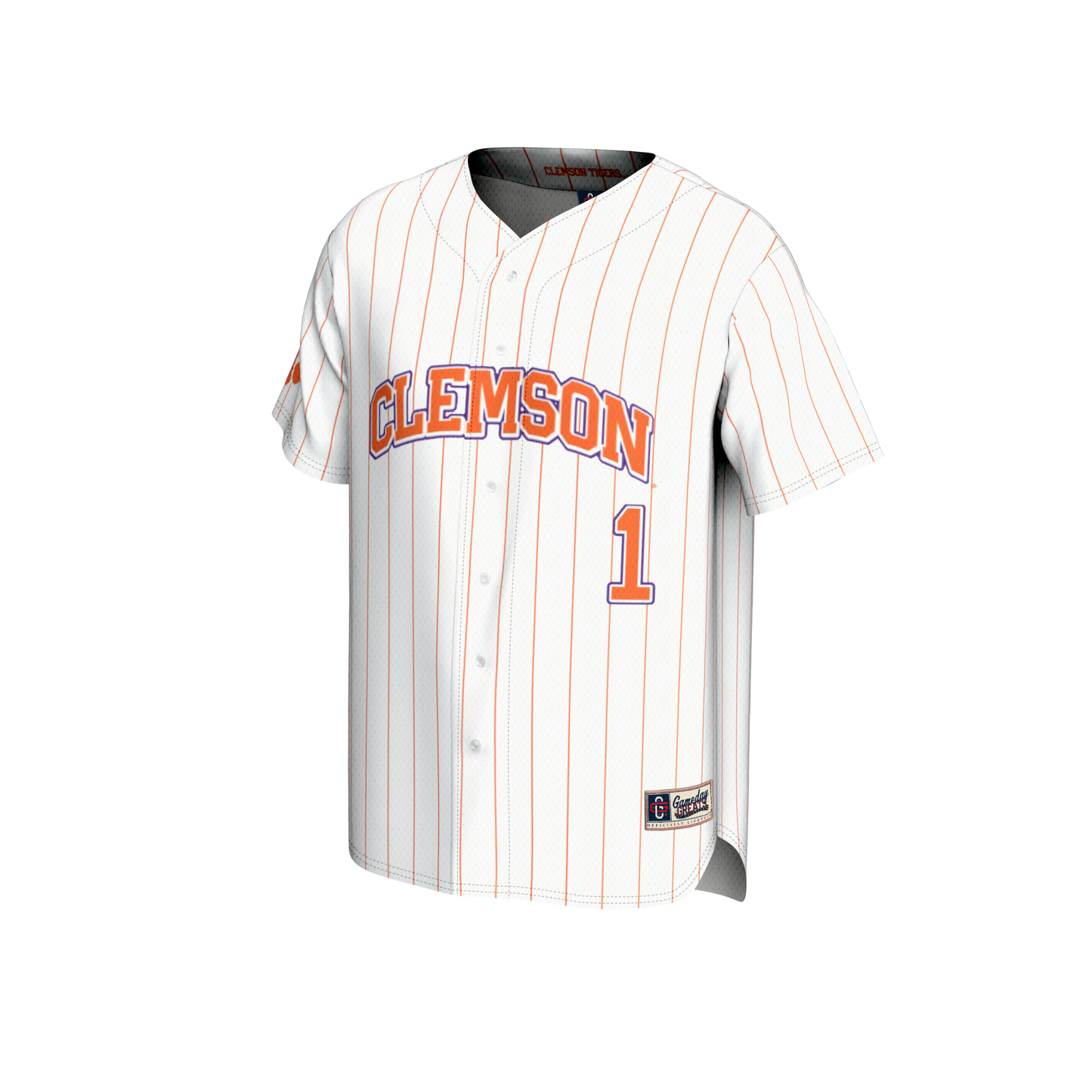 #1 Clemson Tigers GameDay Greats Youth Lightweight Baseball Fashion Jersey - White