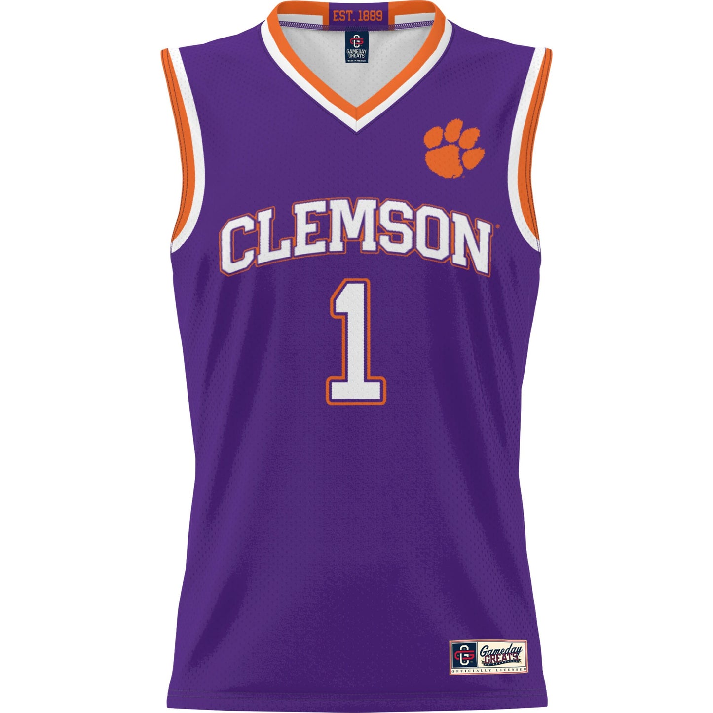 #1 Clemson Tigers GameDay Greats Youth Lightweight Basketball Jersey - Black