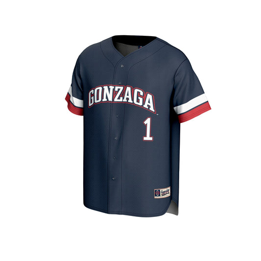 #1 Gonzaga Bulldogs GameDay Greats Unisex Collegiate Baseball Fashion Jersey - Navy