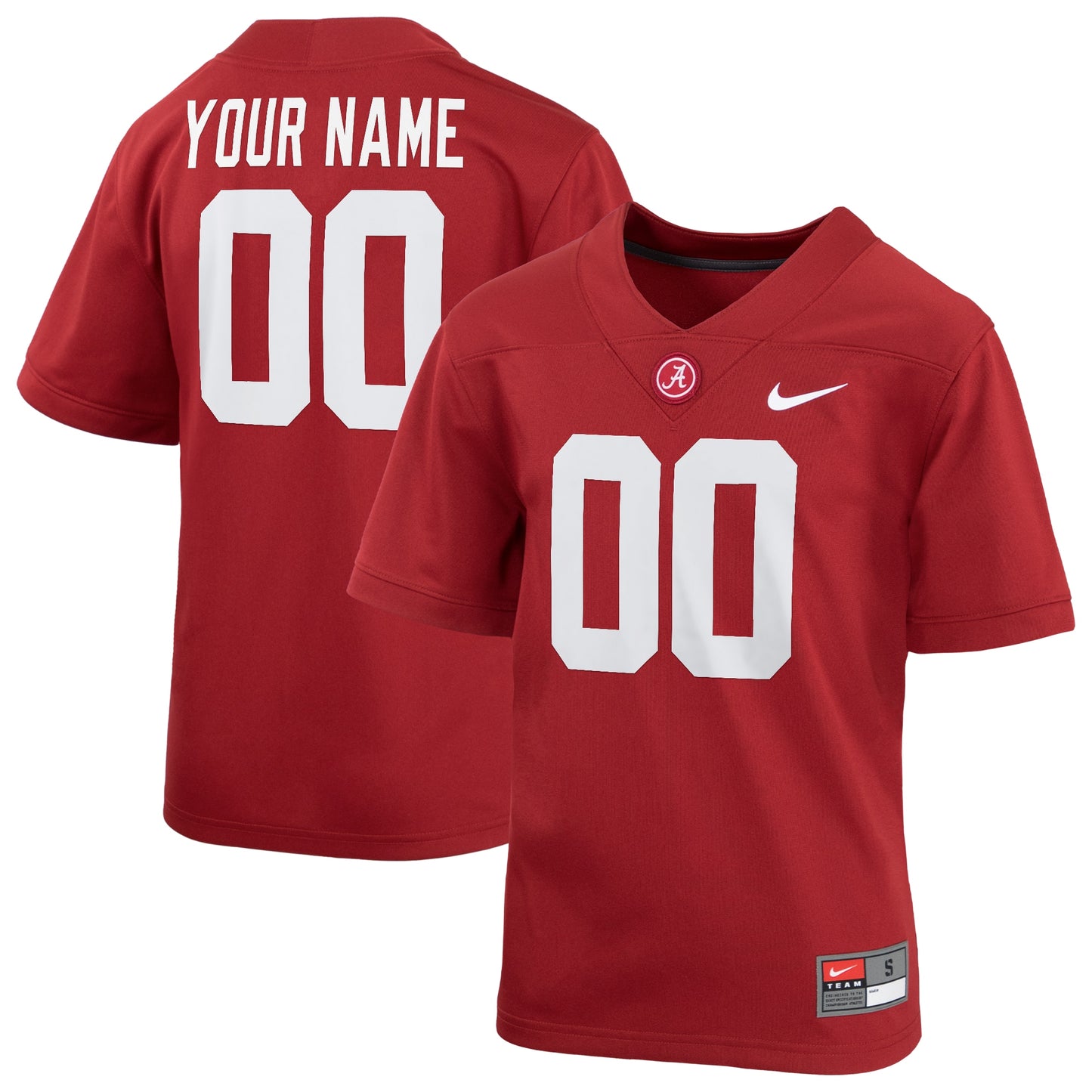 Alabama Crimson Tide Nike Youth  Custom Football Game Jersey – Crimson