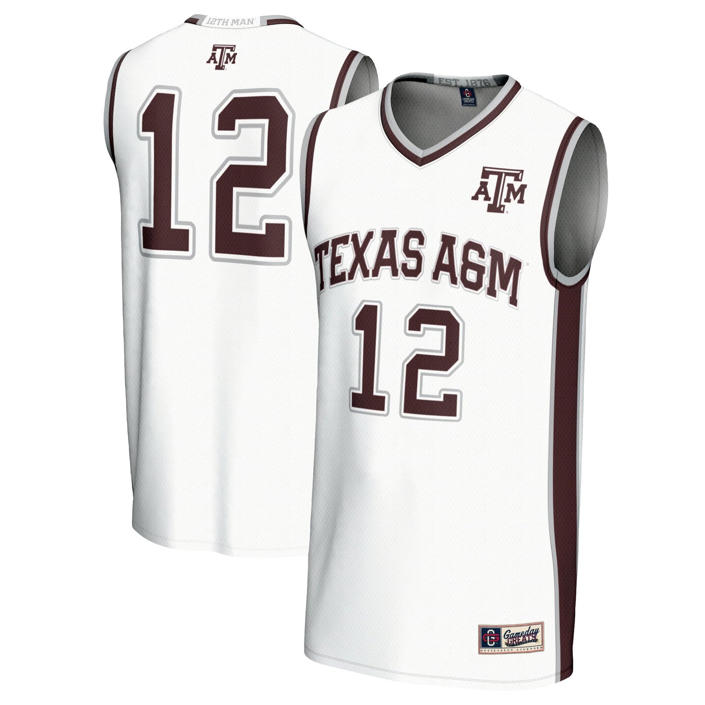 #12 Texas A&M Aggies GameDay Greats Unisex Basketball Lightweight Fashion Jersey - Black