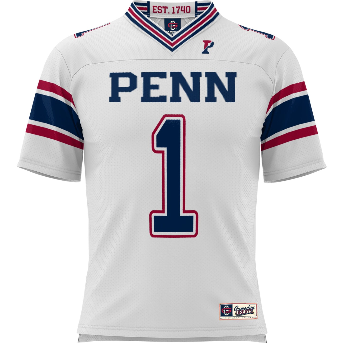 #1 Pennsylvania Quakers GameDay Greats Youth Football Jersey - White