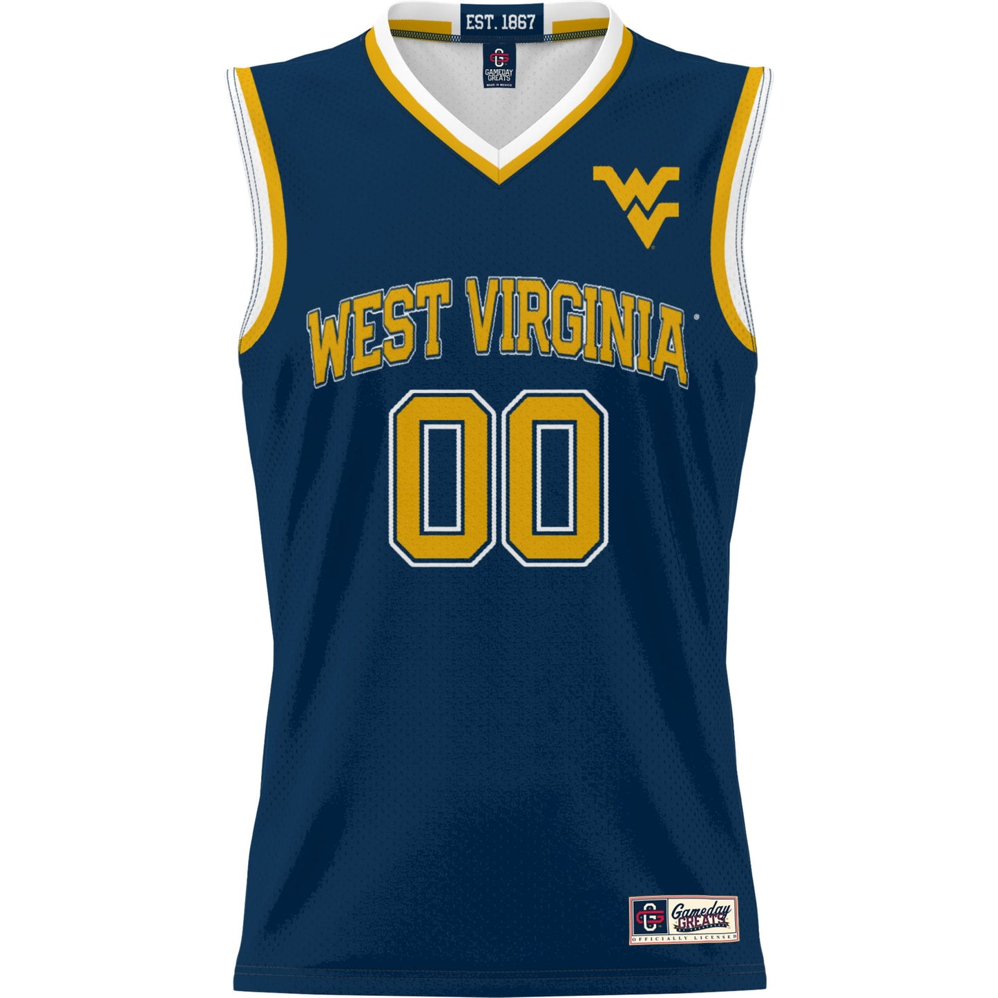West Virginia Mountaineers GameDay Greats Unisex  Lightweight NIL Pick-A-Player Women's Basketball Jersey - Gold
