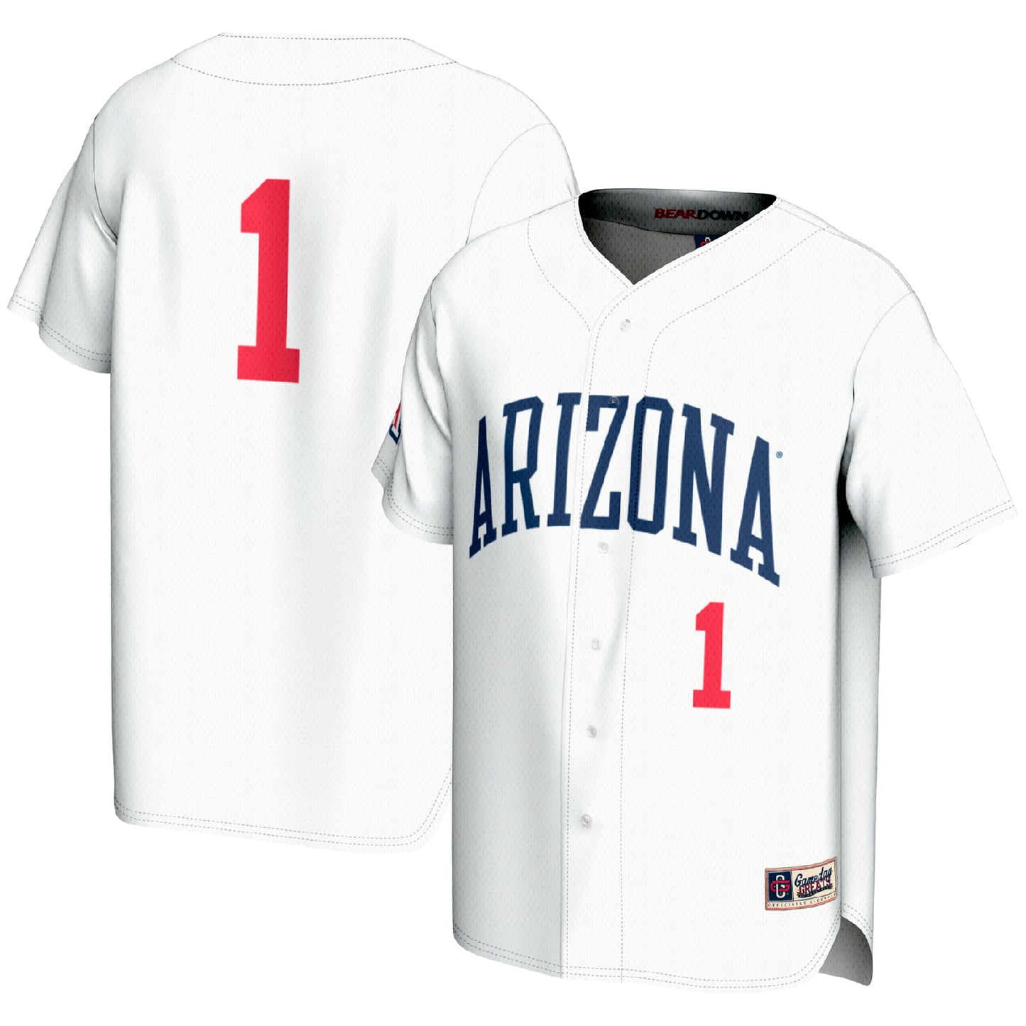 #1 Arizona Wildcats GameDay Greats Youth Lightweight Baseball Fashion Jersey - Navy