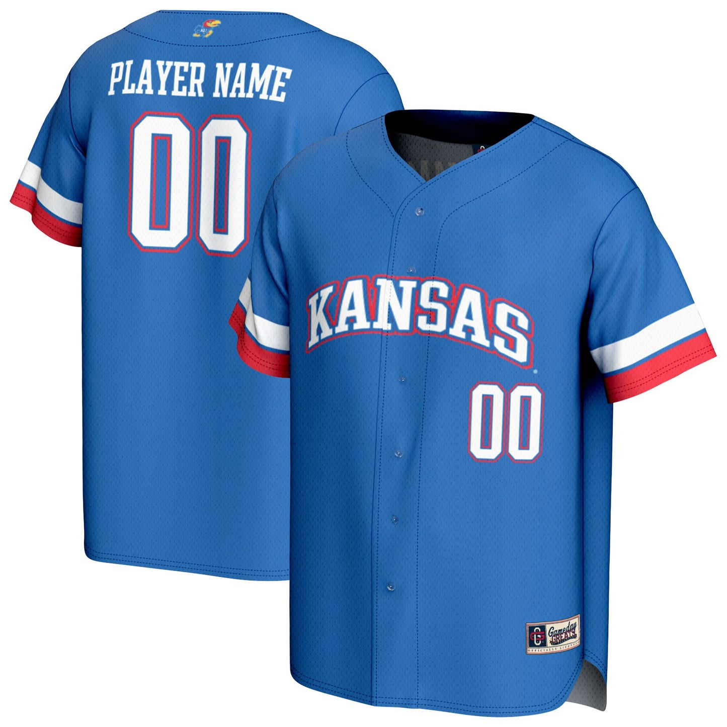 Kansas Jayhawks GameDay Greats Unisex NIL Pick-A-Player Lightweight Baseball Jersey - Royal