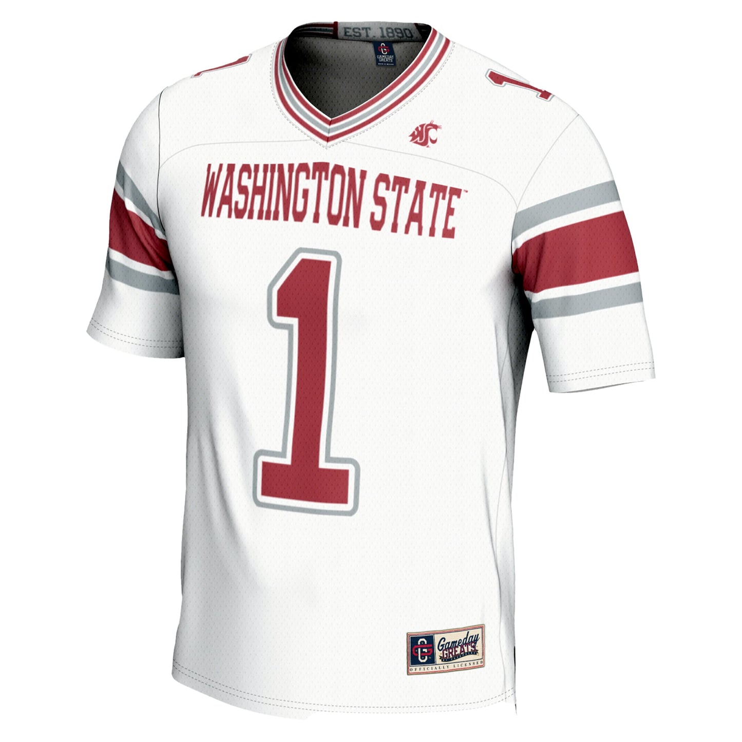 #1 Washington State Cougars GameDay Greats Youth Endzone Football Jersey - White