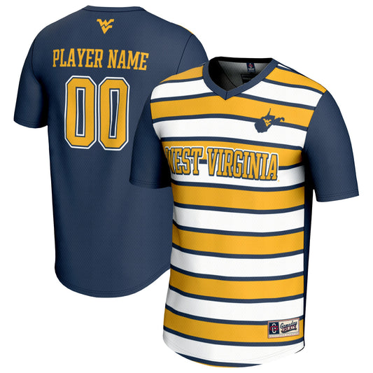 West Virginia Mountaineers GameDay Greats Youth NIL Pick-A-Player Collegiate Women's Soccer Lightweight Fashion Jersey - Navy/Gold