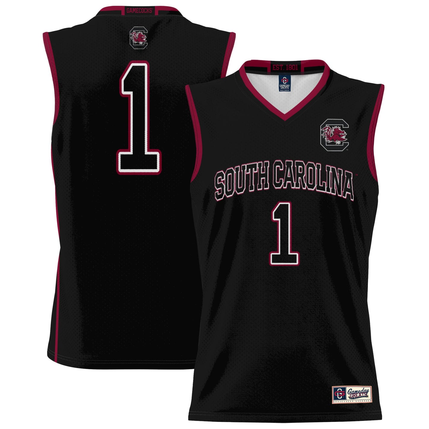 #1 South Carolina Gamecocks GameDay Greats Youth Lightweight Basketball Jersey - Black