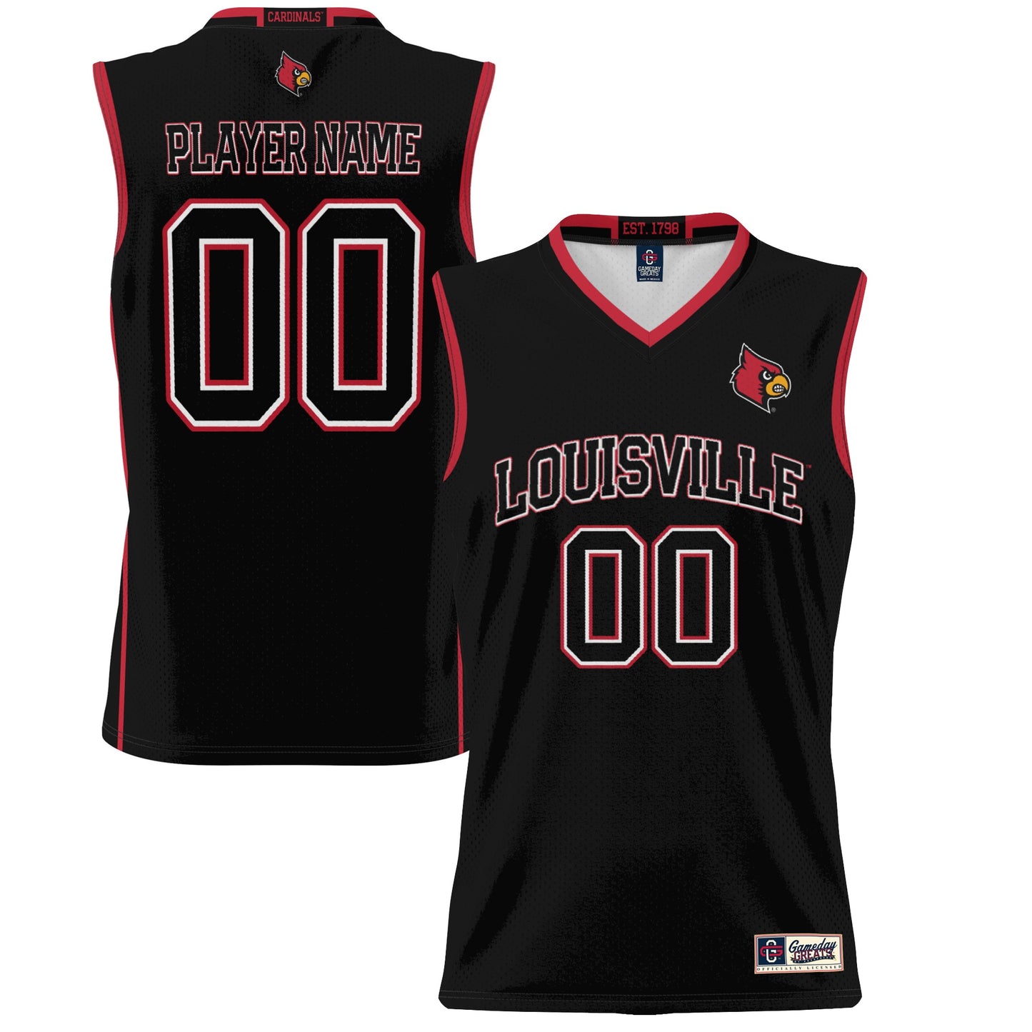 Louisville Cardinals GameDay Greats Unisex  Lightweight NIL Pick-A-Player Women's Basketball Jersey - Black