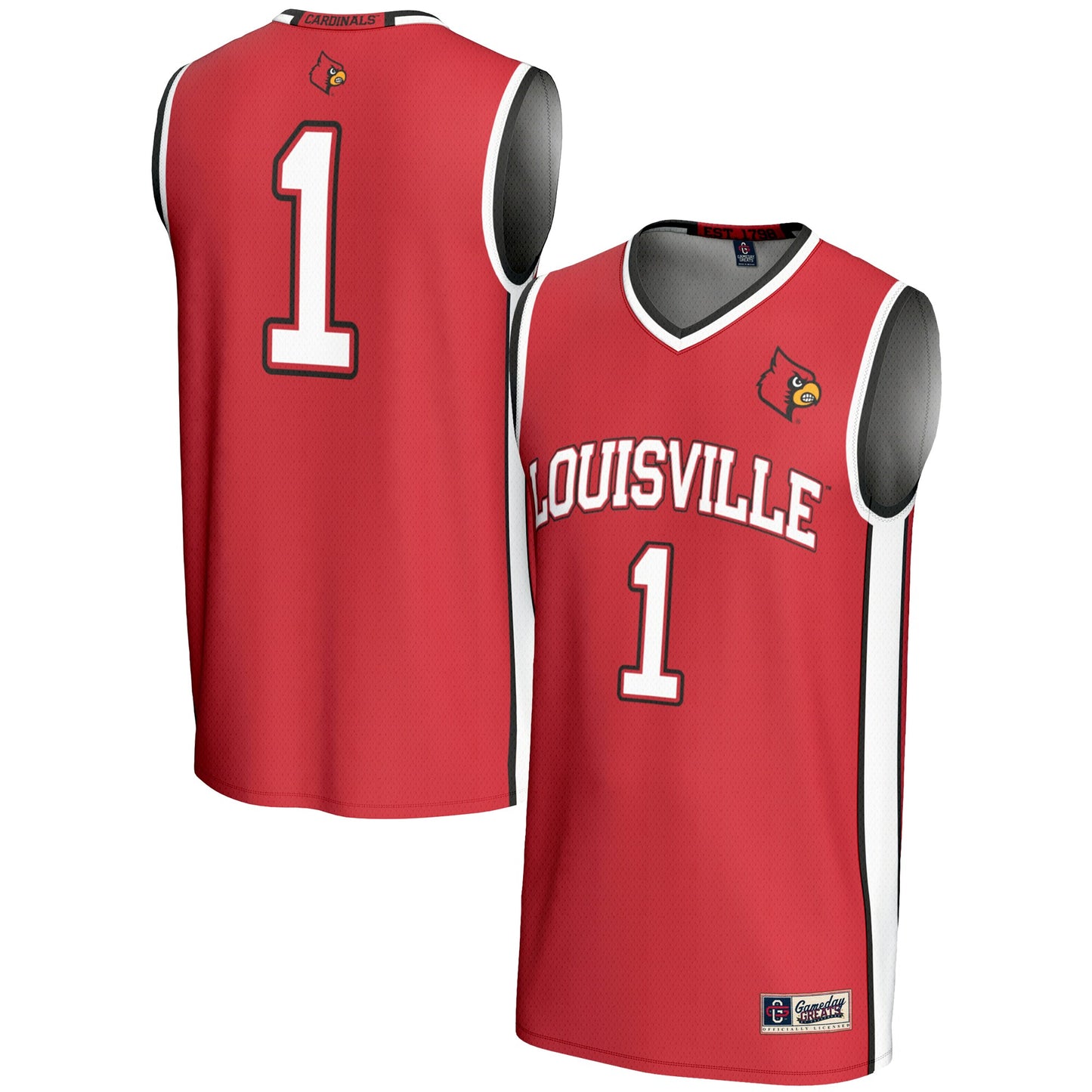 #1 Louisville Cardinals GameDay Greats Unisex Lightweight Basketball Jersey - Red