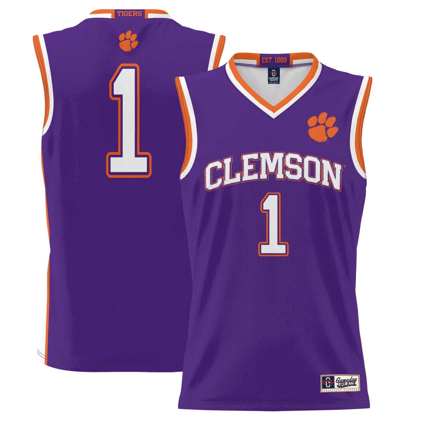 #1 Clemson Tigers GameDay Greats Youth Lightweight Basketball Jersey - Black