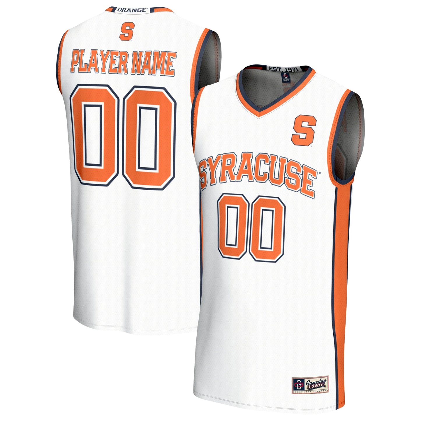Syracuse Orange GameDay Greats Unisex Lightweight Collegiate Men's Basketball NIL Pick-A-Player Fashion Jersey - White