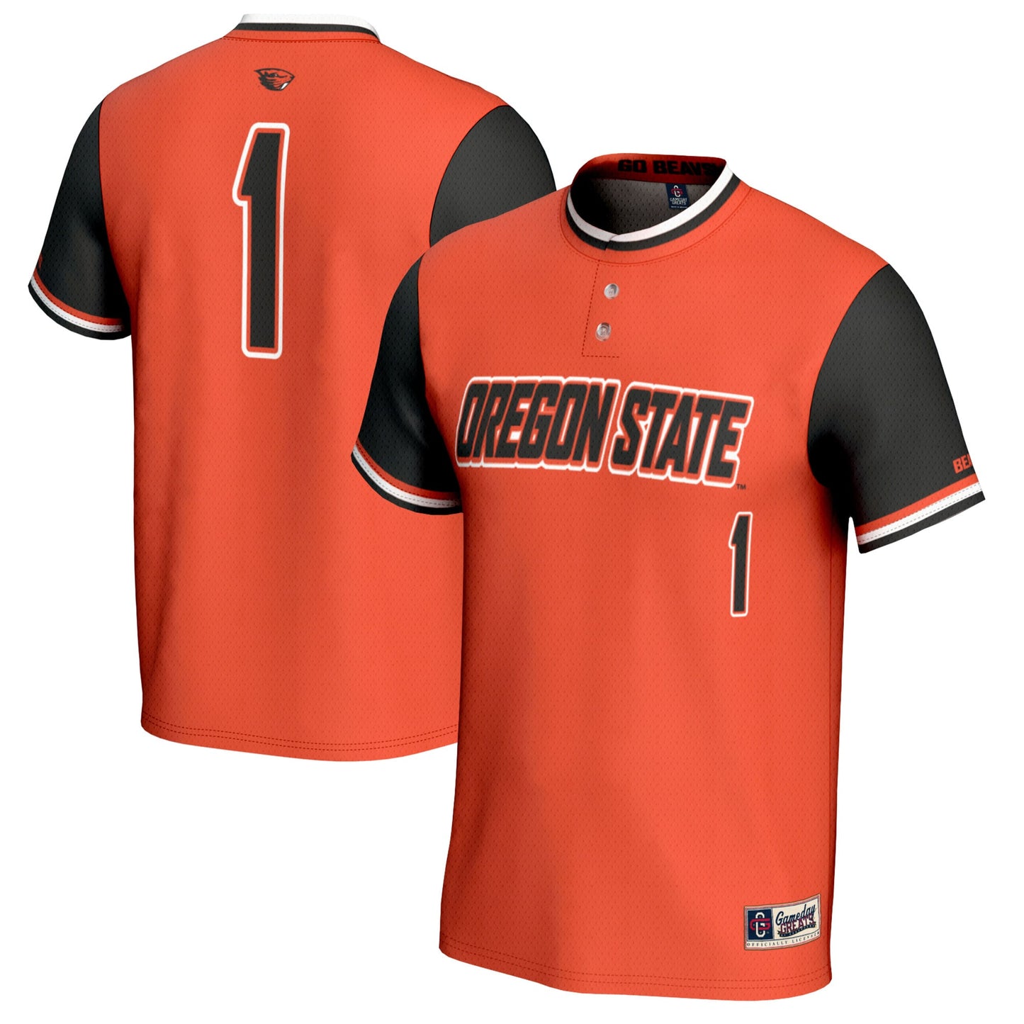 #1 Oregon State Beavers GameDay Greats Unisex Softball Fashion Jersey - Black