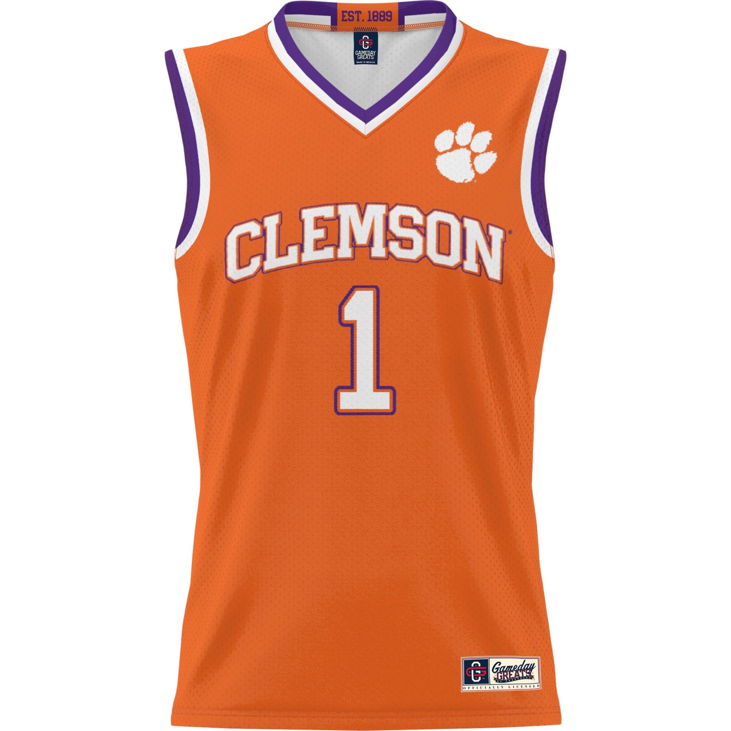 #1 Clemson Tigers GameDay Greats Youth Lightweight Basketball Jersey - Black