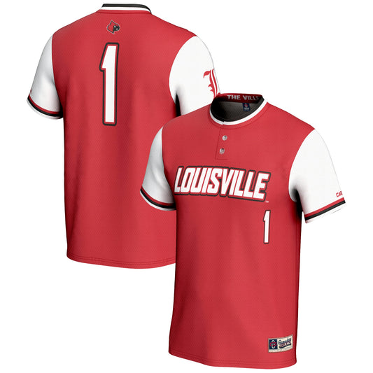 #1 Louisville Cardinals GameDay Greats Unisex Lightweight Softball Jersey - Red